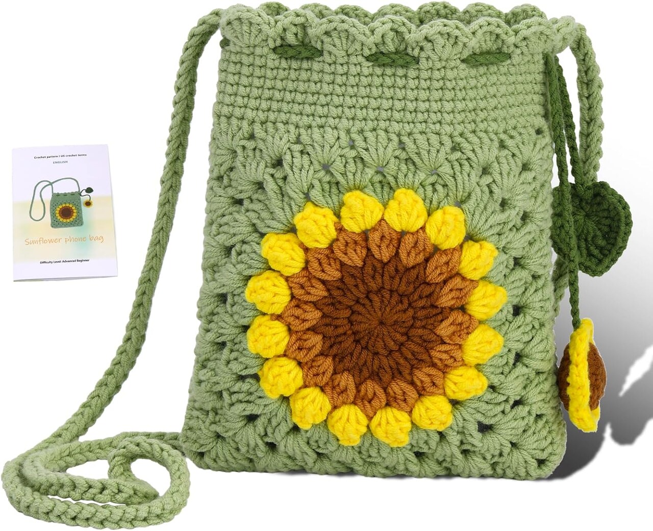 Crochet Kit for Beginners - Phonebag Crochet Starter Kit with Video Tutorials and Yarns, Hook, Accessories